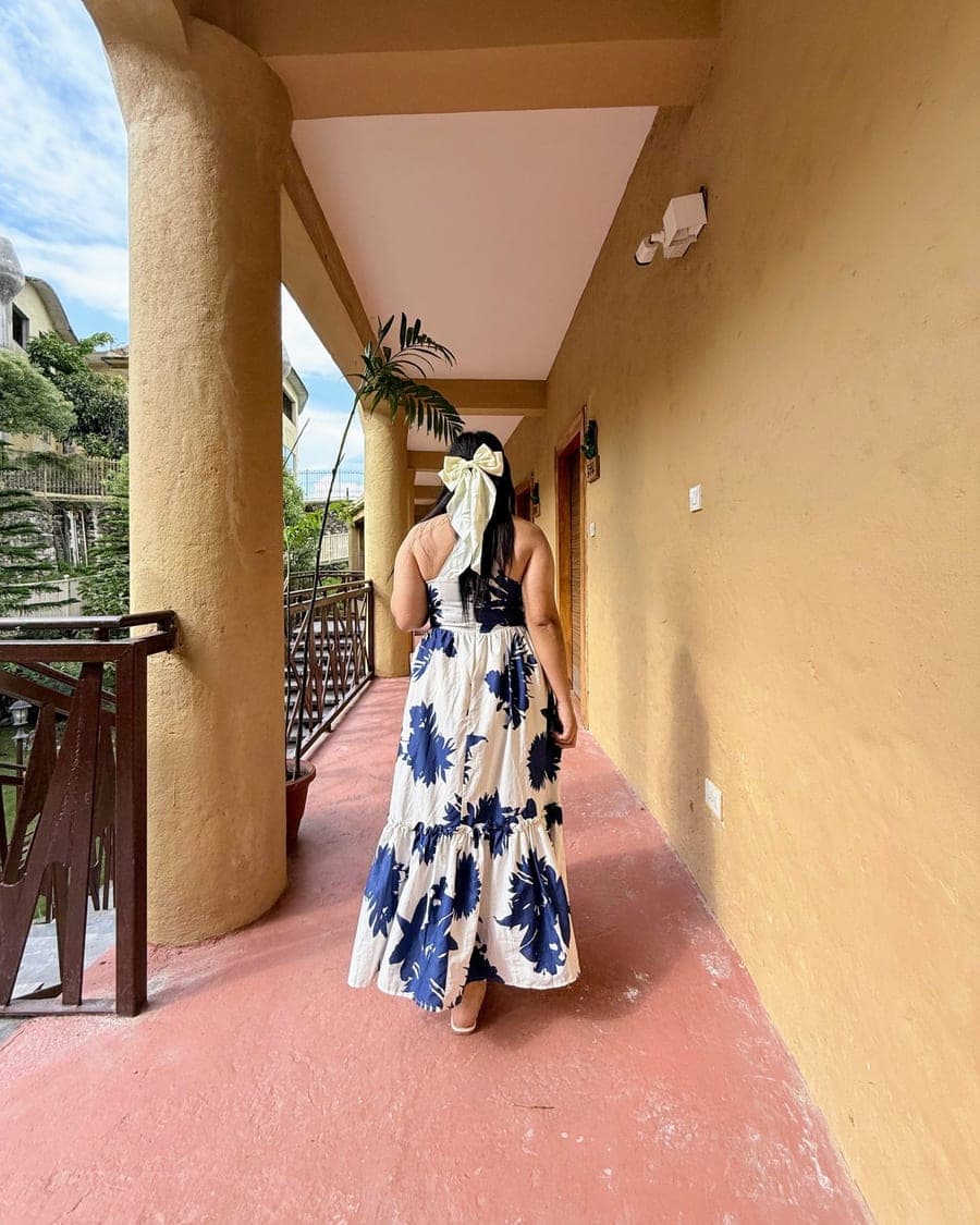 Ivory Linen Wrap Dress, view 2